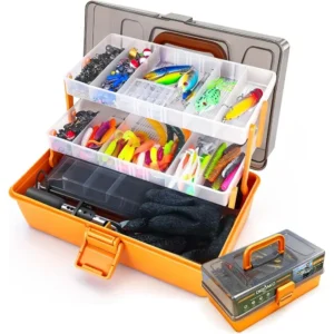 3-Tier Fishing Tackle Box with 417 Pieces Lure Kit